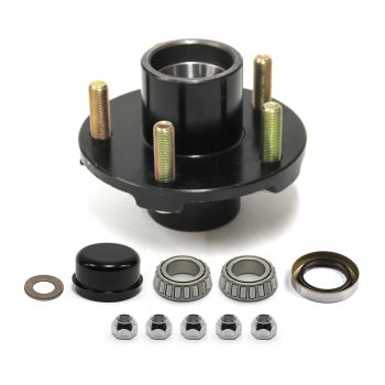 Moyeu à 5 goujons 1/2" B.C. 4,5" 2K cône 1" roue 8"-12" bouchon 1445 complet FRAMECO