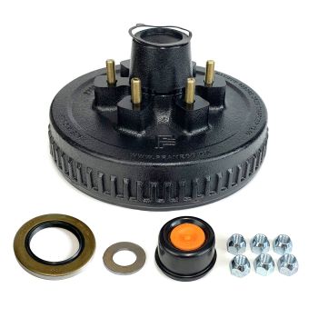 Tambour de 12" x 2" à 6 goujons 1/2" B.C. 5,5" 6K graissé et assemblé complet FRAMECO