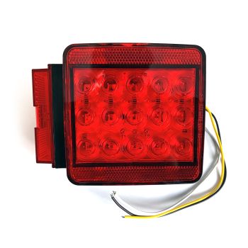 Lumière de position LED gauche de 5 1/2" x 4 1/2" x 2" rouge 15 diodes