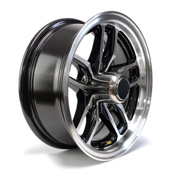 Jante 13" x 6" 5 trous 1710 lbs aluminium noir Osprey et centre de roue Jante 13" x 6" 5 trous 1710 lbs aluminium noir Osprey et centre de roue