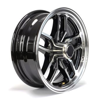 Jante 14" x 6" 5 trous 2200 lbs aluminium noir Osprey et centre de roue Jante 14" x 6" 5 trous 2200 lbs aluminium noir Osprey et centre de roue