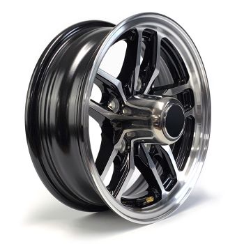 Jante 12" x 5" 5 trous 1520 lbs aluminium noir Osprey et centre de roue Jante 12" x 5" 5 trous 1520 lbs aluminium noir Osprey et centre de roue