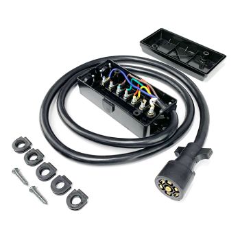 Connecteur 7 brins 2/10 GA, 1/12 GA et 4/14 GA, fil 6' HD (remorque) et boîte de jonction 7 pôles SMARTOW