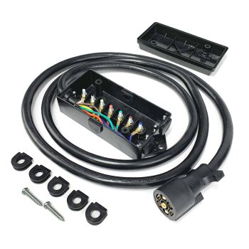 Connecteur 7 brins 2/10 GA, 1/12 GA et 4/14 GA, fil 8' HD (remorque) et boîte de jonction 7 pôles SMARTOW