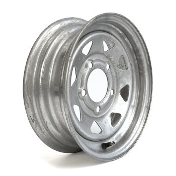 Jante 12" x 4" 5 trous 1045 lbs galvanisée (légère imperfection vente finale) Jante 12" x 4" 5 trous 1045 lbs galvanisée (légère imperfection vente finale)