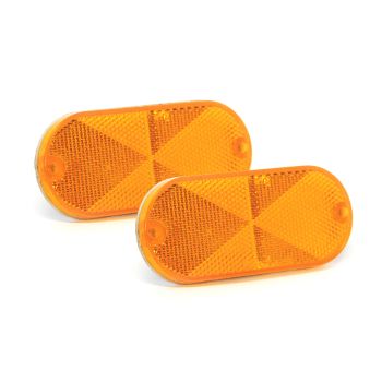 Réflecteur autocollant de 1 7/8" x 4 3/8" ambre en plastique