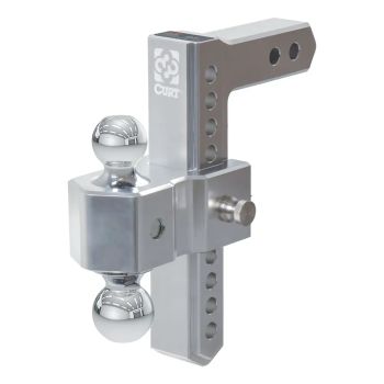 Barre d'accouplement de 2" x 2" ajustable 8K-10K 2 boules aluminium surbaissée 9 1/2" CURT
