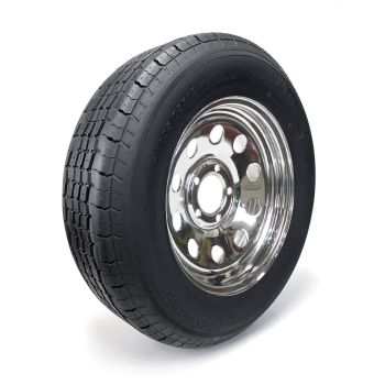 Pneu radial ST205/75R15 8 plis LRD 2150 lbs Westlake et jante 15" 5 trous chrome