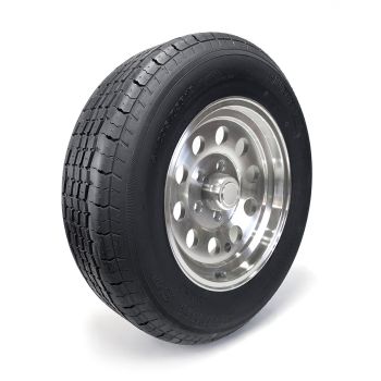 Pneu radial ST205/75R15 8 plis LRD 2150 lbs Westlake et jante 15" 5 trous modulaire aluminium