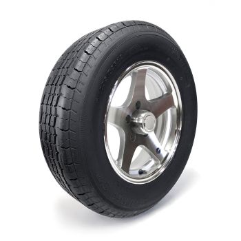 Pneu radial ST205/75R15 8 plis LRD 2150 lbs Westlake et jante 15" 5 trous Five Star aluminium