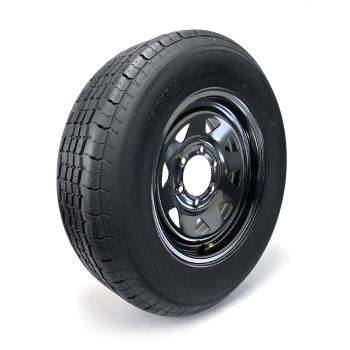 Pneu radial ST205/75R15 8 plis LRD 2150 lbs Westlake et jante 15" 6 trous noire rally