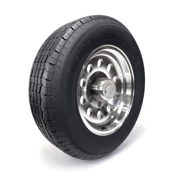 Pneu radial ST205/75R15 8 plis LRD 2150 lbs Westlake et jante 15" 6 trous modulaire aluminium