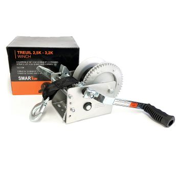 Treuil 2,5K (2 sens) avec courroie 2 1/2" x 24', 2 vitesses et frein SMARTOW