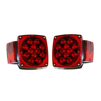 Ensemble de lumières LED submersibles 4 1/2" x 4 1/2" rouges 14 diodes