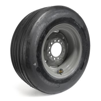 Pneu agricole 12.5L15 12 plis LRF tubeless 3850 lbs 64 km/h Fastrac et jante 15" 6 trous grise