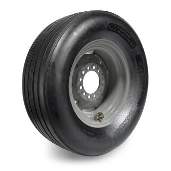 Pneu agricole 11L15 8 plis LRD tubeless 2530 lbs 66 km/h Fastrac avec tube et jante 15" 6 trous grise