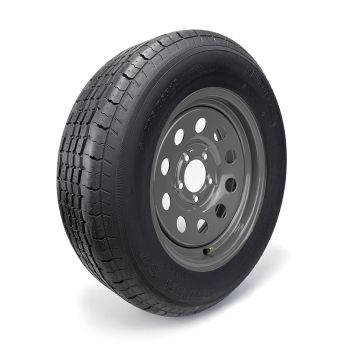 Pneu radial ST205/75R15 8 plis LRD 2150 lbs Westlake et jante 15" 5 trous grise