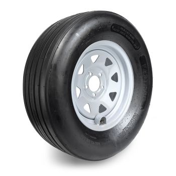 Pneu agricole 11L15 8 plis LRD tubeless 2530 lbs 66 km/h Fastrac avec tube et jante 15" 5 trous rally et protège-valve
