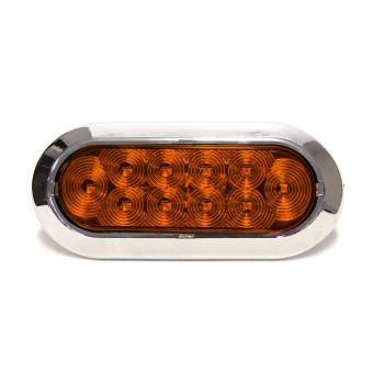 Lumière de position LED de 6 1/2" x 2 1/4" ambre 10 diodes en chrome