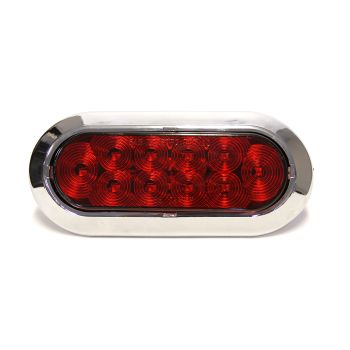 Lumière de position LED de 6 1/2" x 2 1/4" rouge 10 diodes avec contour en chrome