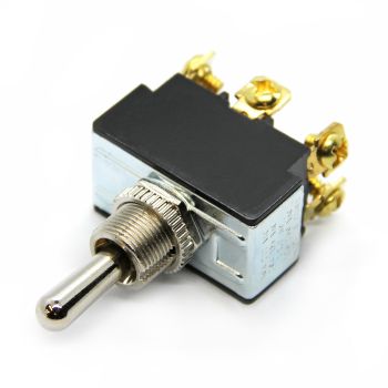 Interrupteur 3 positions 20A à 6 vis 11/16" momentary on (2 pôles) en chrome TECHSPAN