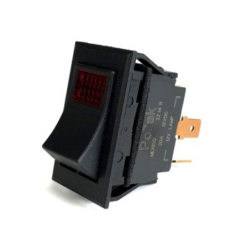 Interrupteur 2 positions 20A 3 lames avec voyant lumineux rouge TECHSPAN