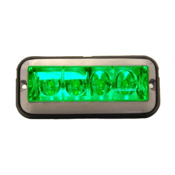 Lumière d'urgence LED de 4 7/8" x 2" verte 4 diodes 9-36V (stroboscopique)