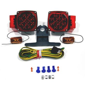 Ensemble de lumières LED 4 1/2" x 4 1/2" x 2 1/2" rouges 16 diodes (fil 25') pour petite remorque