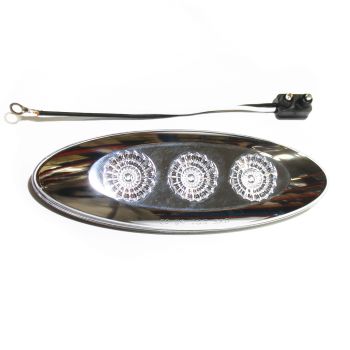 Lumière de gabarit LED de 6 1/2" x 2 1/4" claire 3 diodes ambres