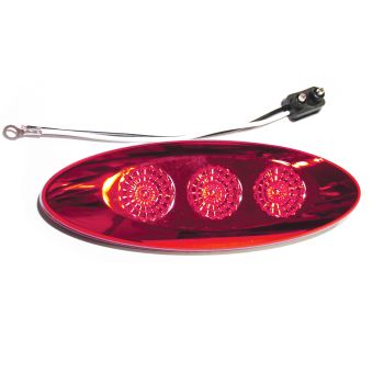 Lumière de gabarit LED de 6 1/2" x 2 1/4" rouge 3 diodes