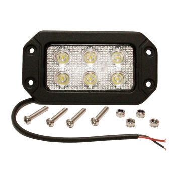 Lampe de travail LED de 6" x 3 3/8" claire 6 diodes 18W