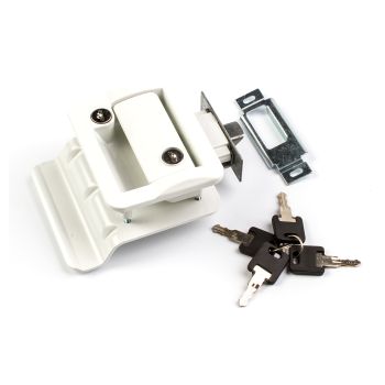 Poignée de serrure blanche pour remorque fermée